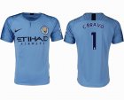 2018-2019 Manchester City club thailand version #1 C.BRAVO skyblue soccer jerseys home