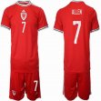 2022 World Cup Wales team #7 ALLEN red soccer jerseys home