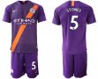 2018-2019 Manchester City club #5 STONES purple soccer jerseys away