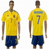 2016 Ukraine national team SHEVCHENKO #7 yellow soccer jersey home