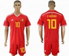 2018 World cup Belgium #10 E.HAZARD red soccer jersey home