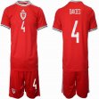 2022 World Cup Wales team #4 DAVIES red soccer jerseys home