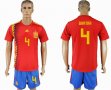 2018 World Cup Spain #4 BARTRA red soccer jersey home