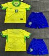 2024 Brazil team yellow blue kid soccer jerseys home-QQ