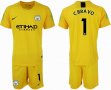 2018-2019 Manchester city #1 C.BRAVO yellow goalkeeper soccer jersey