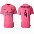 2020-2021 Real Madrid Thailand version #4 SERGIO RAMOS pink soccer uniforms away