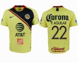 2018-2019 America thailand version #22 P.AGUILAR yellow soccer jersey home