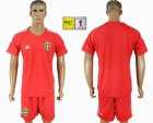 Swedish red goalkeeper soccer jersey FIFA World Cup and Russia 2018 patch