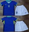 2024-2025 Brazil team blue white kid soccer jerseys away
