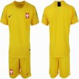 2018 World Cup Poland yellow goalkeeper black soccer jersey