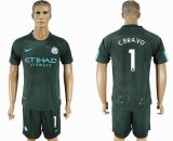 2017-2018 Manchester city club #1 C.BRAVO soccer jersey second away