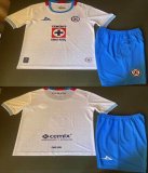 Youth 2024-2025 Cruz Azul club white blue soccer jerseys home