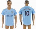 2017-2018 Manchester City #10 KUN AGUERO thailand version skyblue soccer jersey home