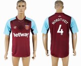 2017-2018 West ham #4 NORDTVEIT Thailand version red soccer jersey home