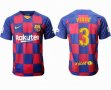 2019-2020 Barcelona thailand version #3 PIQUE red blue soccer uniforms home