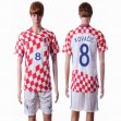 2016 Croatia team KOVACIC #8 white red soccer jersey home