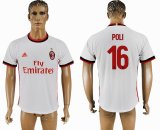 2017-2018 AC Milan #16 POLI thailand version white soccer jersey away