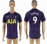 2017-2018 Tottenham Hotspur Thailand version #9 JANSSEN blue soccer jersey away