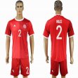 2016 Denmark national team WASS #2 red soccer jerey home