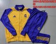 2023-2024 Real Madrid club yellow purple kid Soccer uniforms with Long Trousers E803