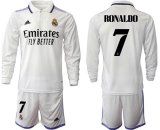 2022-2023 Real Madrid club #7 RONALDO white long sleeves soccer jersey home