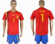 2018 World Cup Spain #1 DE GEA red soccer jersey home