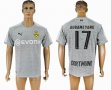 2017-2018 Dortmund #17 AUBAMEYANG Gray goalkeeper soccer jersey away