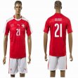 2015-2016 Switzerland national team BURKI #21 jerseys red home