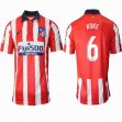 2020-2021 Atletico Madrid club #6 KOKE thailand version red soccer jersey home