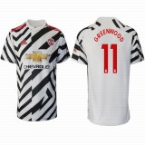 2020-2021 Manchester United club #11 GREENWOOD thailand version white black soccer jerseys away