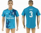 2017-2018 Real Madrid #3 PEPE Thailand version blue soccer jersey away