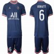 2021-2022 Paris Saint-Germain club #6 VERRATTI blue soccer jerseys home