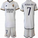 2023-2024 Real Madrid club #7 RONALDO white soccer jerseys home