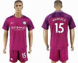 2017-2018 Manchester City #15 MANGALA red soccer jerseys away