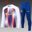 2023-2024 Barcelona club white blue red kid soccer uniforms with long shorts E718#