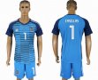 2018 World cup Spain #1 CASILLAS Lake blue goalkeeper soccer jersey