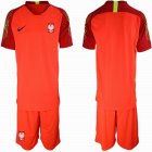 2018 World Cup Poland orange goalkeeper black soccer jersey