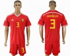 2018 World cup Belgium #3 UERMAELEN red soccer jersey home