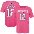Professional customized New England Patriots #12 BRADY T-Shirts Pink