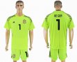 2018 World Cup Spain #1 DE GEA Fluorescent green goalkeeper soccer jersey