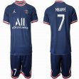 2021-2022 Paris Saint-Germain club #7 MBAPPE blue soccer jerseys home