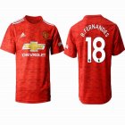 2020-2021 Manchester United club Thailand version #18 B.FERNANDES red white soccer jersey home