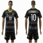 2015-2016 Wales team RAMSEY #10 gray black soccer jersey away