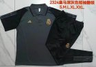 2023-2024 Real Madrid club Polo black dark gray soccer uniforms with long shorts C1077