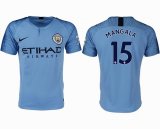 2018-2019 Manchester City club thailand version #15 MANGALA skyblue soccer jerseys home