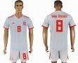 2018 World cup Spain team #8 SAUL NIGUEZ white soccer jersey away