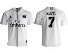 2018-2019 Paris saint germain Jordan #7 MBAPPE thailand version white soccer jersey away