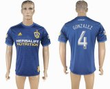 2017-2018 Los Angeles Galaxy #4 GONZALEZ Thailand version blue soccer jersey away