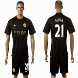 2016-2017 Manchester City club SILVA #21 black soccer jersey away