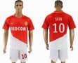 2017-2018 Monaco club #10 SILVA white red soccer jerseys home